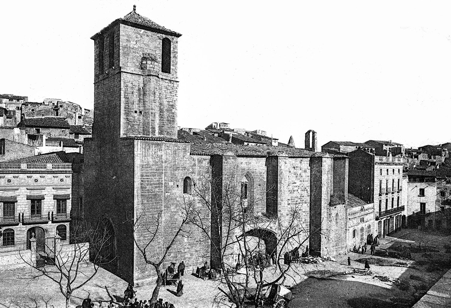 Imatge antiga de l'Església Vella de l'Espluga de Francolí